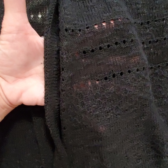 Black knit lightweight cardigan office casual travel large - Picture 7 of 7